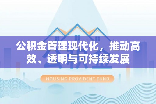 国姓公积金管理现代化，推动高效、透明与可持续发展