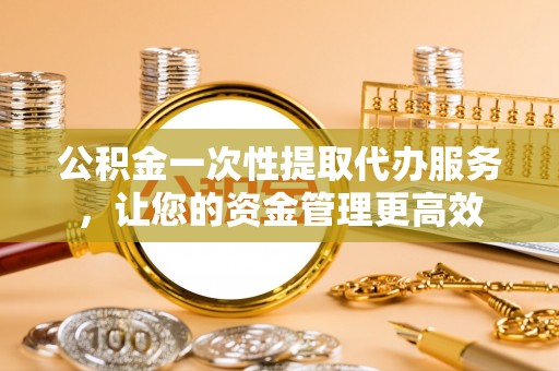 国姓公积金一次性提取代办服务，让您的资金管理更高效