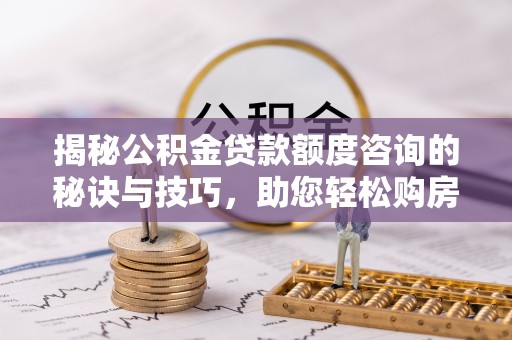 国姓揭秘公积金贷款额度咨询的秘诀与技巧，助您轻松购房！