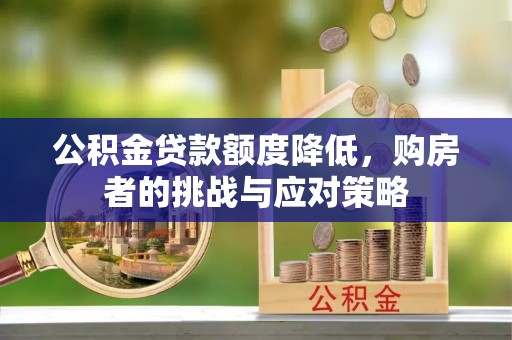国姓公积金贷款额度降低，购房者的挑战与应对策略