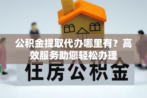 国姓公积金提取代办哪里有？高效服务助您轻松办理