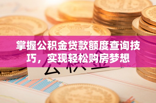国姓掌握公积金贷款额度查询技巧，实现轻松购房梦想