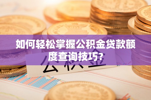 国姓如何轻松掌握公积金贷款额度查询技巧？